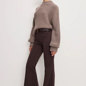 Good American Essential Suiting Flare Trousers - Dark Chocolate - Size 8/29 NWT